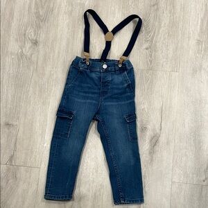 Kids Denim Suspender Pants